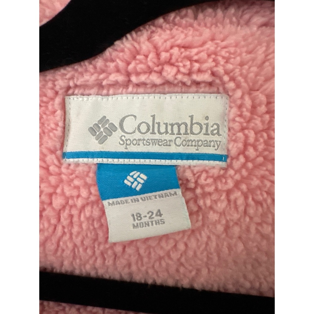 Columbia Fleece Lined Bunting Snow Winter Suit Pink Size 18-24 Months - Picture 11 of 12